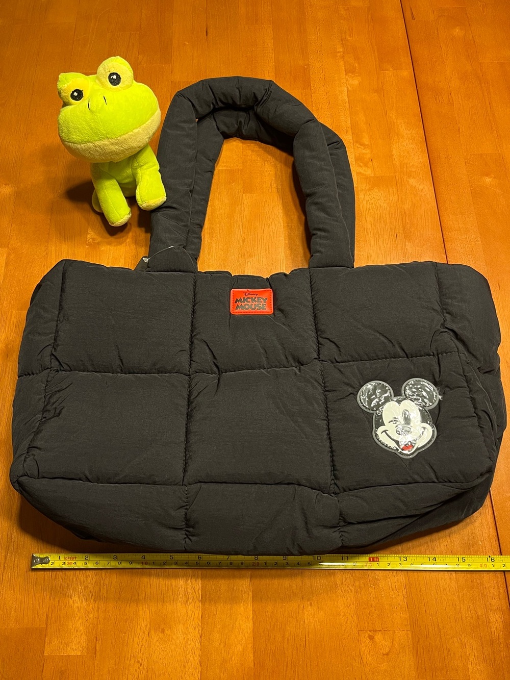 Disney Black Quilted Tote with Mickey Patch